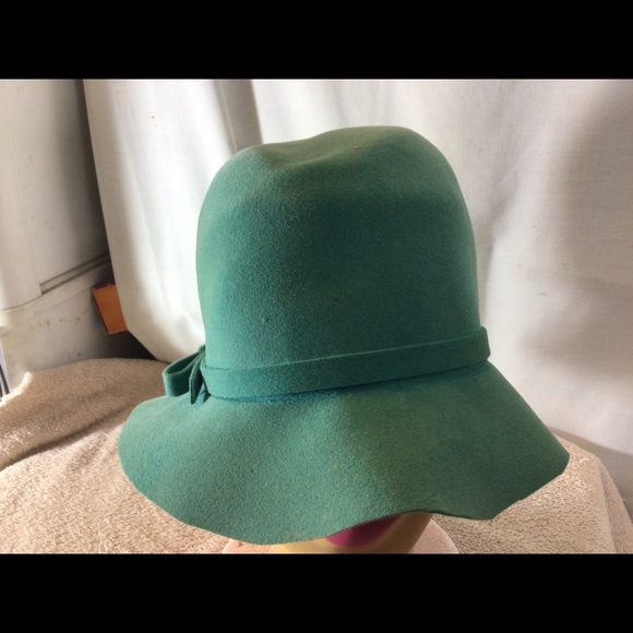 Cute Woman’s JANE MORGAN Teal/Green Felt Hat - Picture 2 of 10